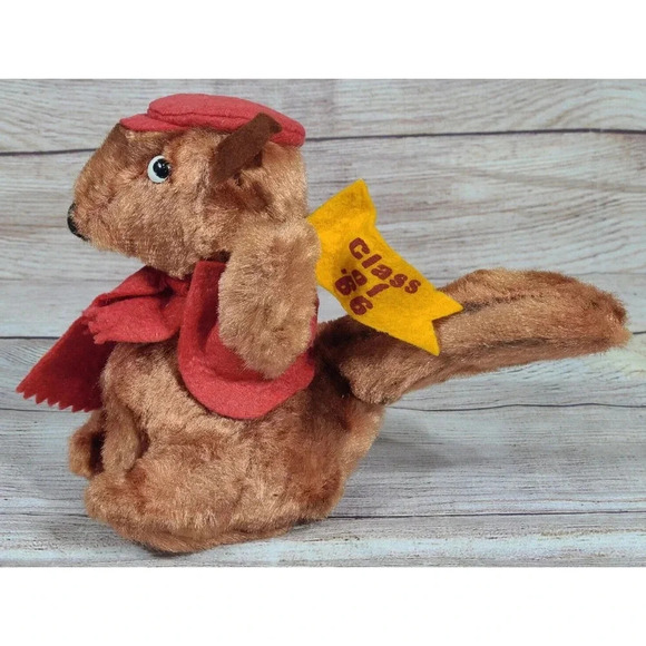 Vintage Gopher School Mascot Stuffed Animal Class Of '66 PS Brown Red 7" - Picture 3 of 8